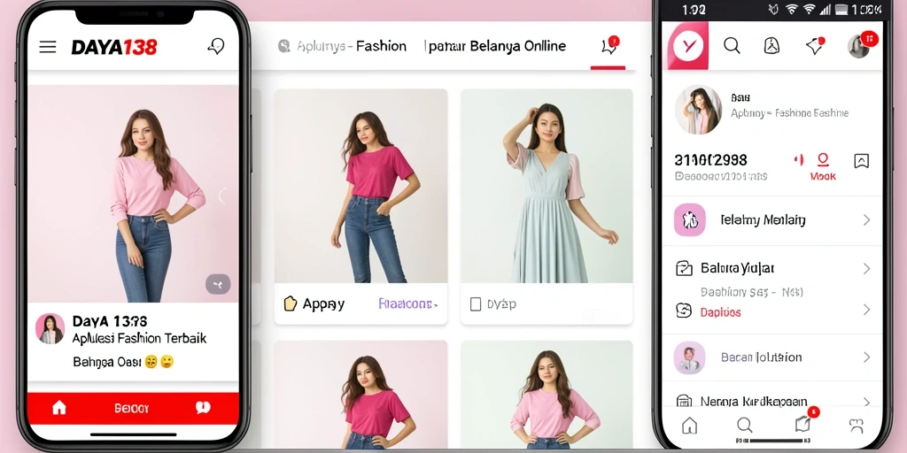 Antarmuka aplikasi DAYA138 yang menarik dan fungsional untuk belanja fashion.
