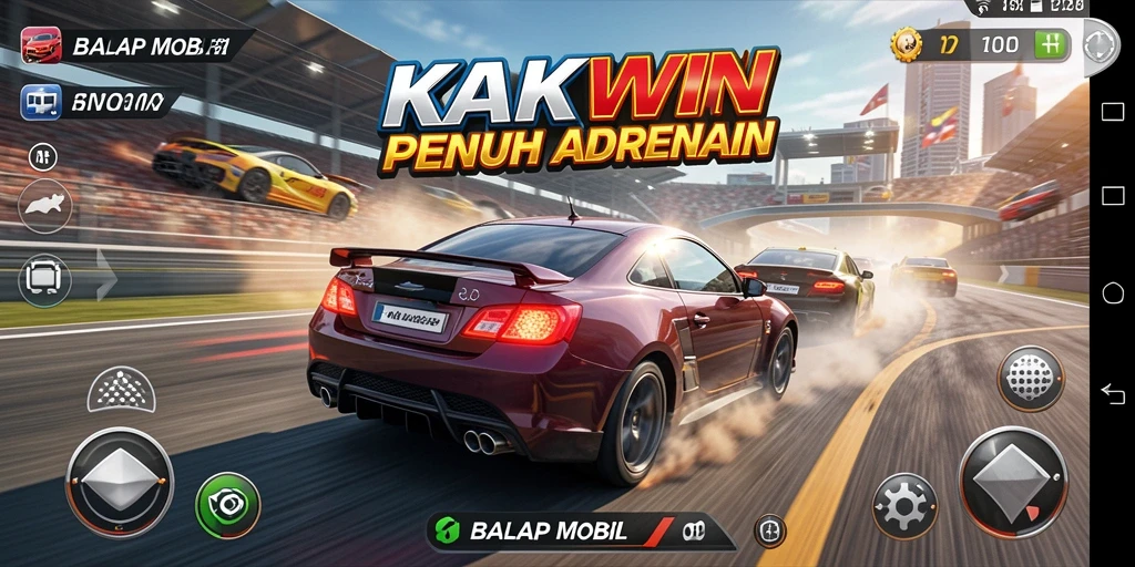 Tampilan antarmuka yang menarik saat balapan di KAKWIN.