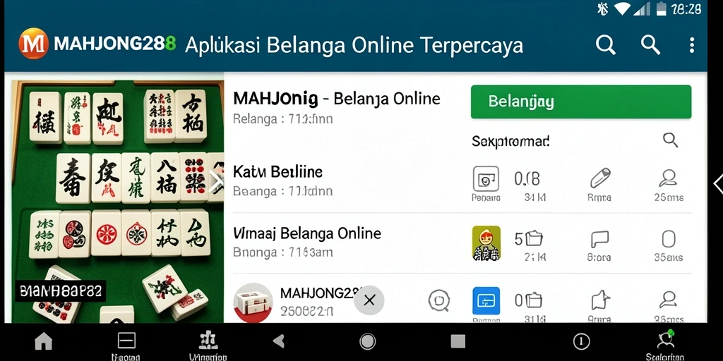 Tampilan antarmuka aplikasi MAHJONG288 yang menarik dan mudah digunakan.
