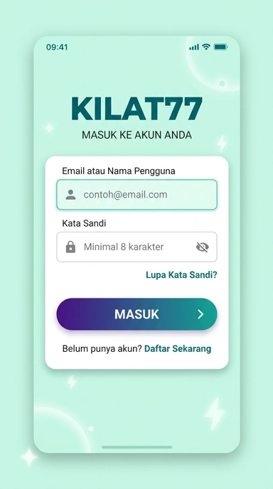 Tampilan halaman login kilat77