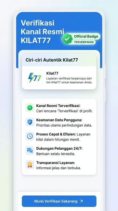 Tampilan kanal resmi kilat77